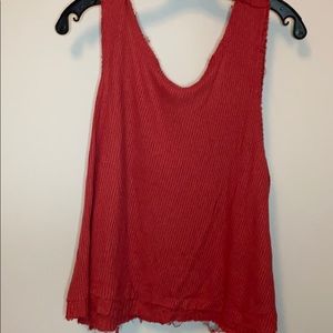 Free people distressed pink tank top